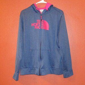 North Face Woman X Large Blue Pibk Full Zip Pockets Hooded Jacket